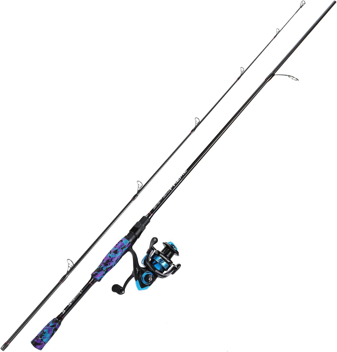 Sougayilang MX-1 Spinnrute und Rollen-Kombination, 2-Sektionen Spinnrute mit 11+1BB Spinnrolle Angel