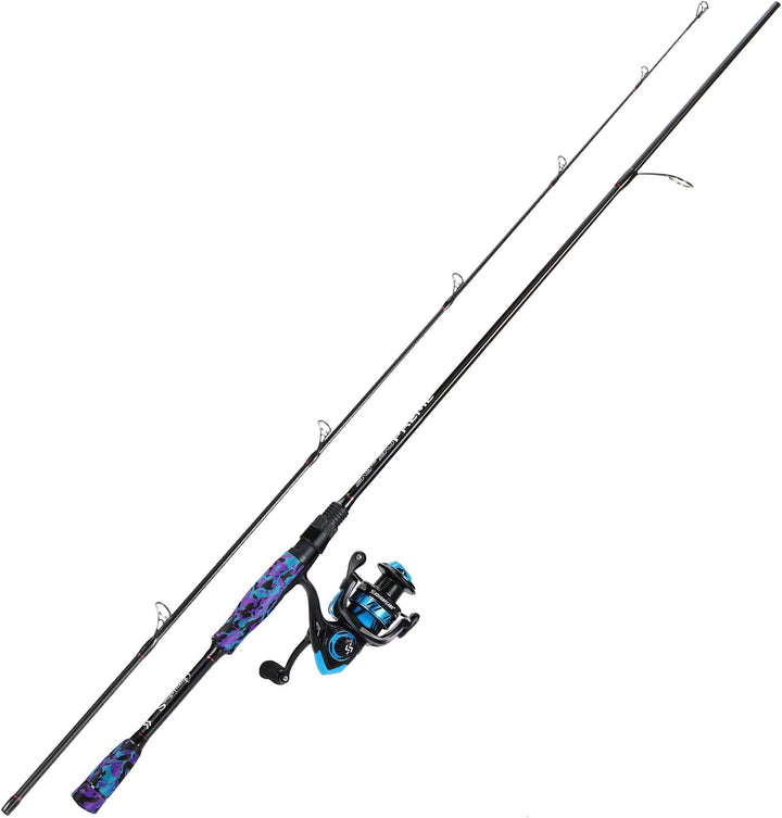 Sougayilang MX-1 Spinnrute und Rollen-Kombination, 2-Sektionen Spinnrute mit 11+1BB Spinnrolle Angel