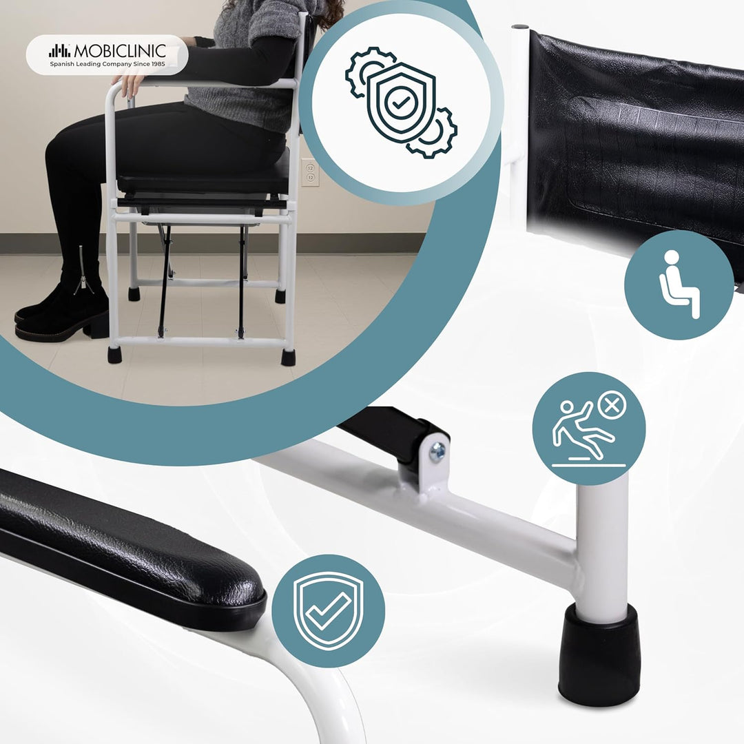 Mobiclinic, Toilettenstuhl, Ebro, Europäische Marke, Toilettensitz für Ältere und Behinderte, WC Sit
