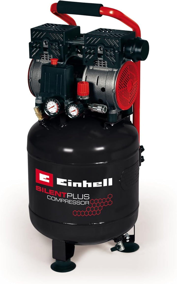 Einhell Kompressor TE-AC 24 Silent (leiser Kompressor, 750 W, max. 8 bar, öl- und servicefreier Moto