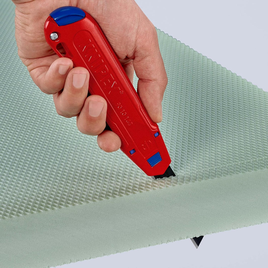 KNIPEX CutiX® Universalmesser, mit Stabilisierungsschiene, Klingenverriegelung, 18 mm Abbrechklinge,