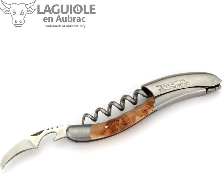 Laguiole en Aubrac Sommelierbesteck - Wacholder - Edelstahl matt - Kellnermesser Weinöffner Sommelie