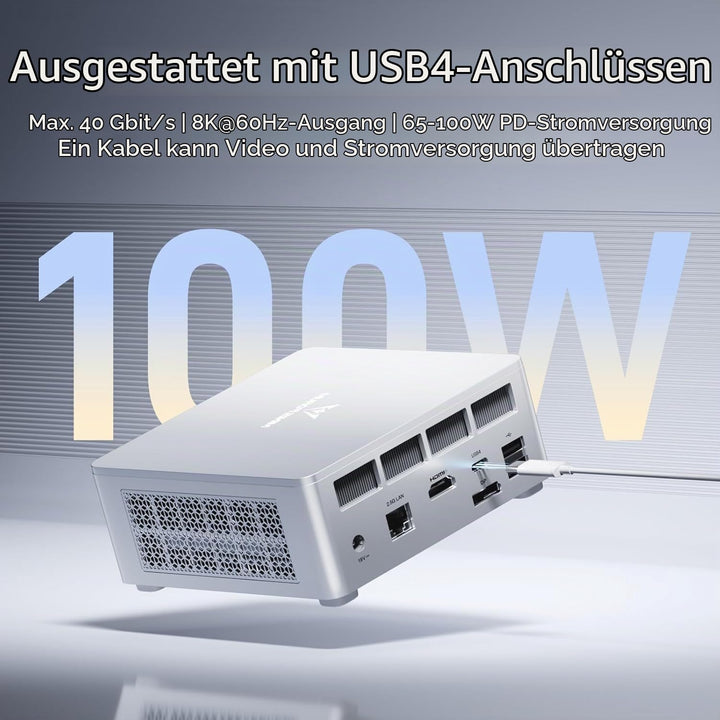 MINIS FORUM UM870 Slim Mini-PC, AMD Ryzen 7 8745H (8 Kerne/16 Threads, bis zu 4,9 GHz), 32 GB DDR5-R
