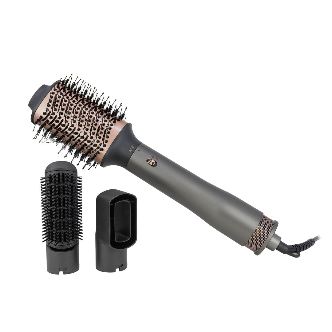 JOCCA – 3-in-1-Haartrocknerbürste | Haartrockner, Lockenstab, Glätteisen und Volumizer | 1000-1200W