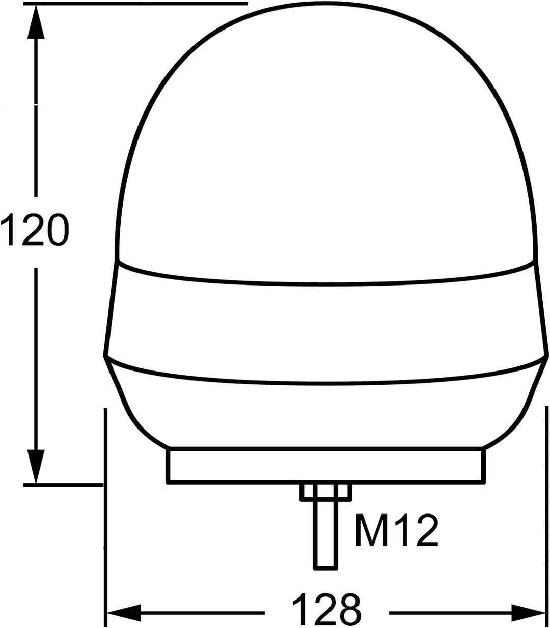 AdLuminis LED Rundumleuchte Orange Mit Aufschraubsockel M12 Gewinde, 12V und 24V Spannung, Blinkleuc