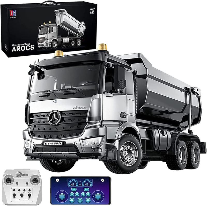 s-idee® E590-003 Mercedes Arocs Rc Dump Truck Metall Kipper 1:20 LKW 10 Kanal Kipplader Double E CAD