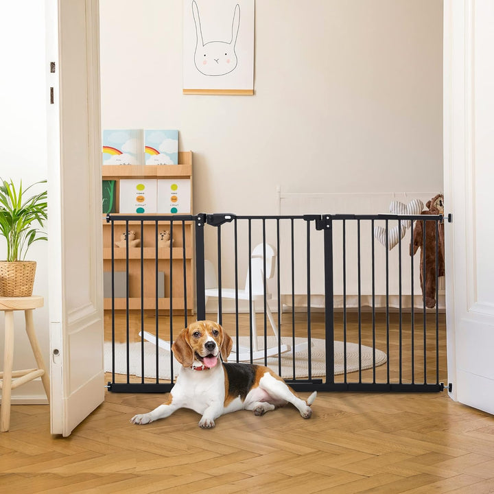 PawHut Türschutzgitter Hunde, Absperrgitter, 74-147,5 cm, Treppenschutzgitter für Haustier, Hundegit