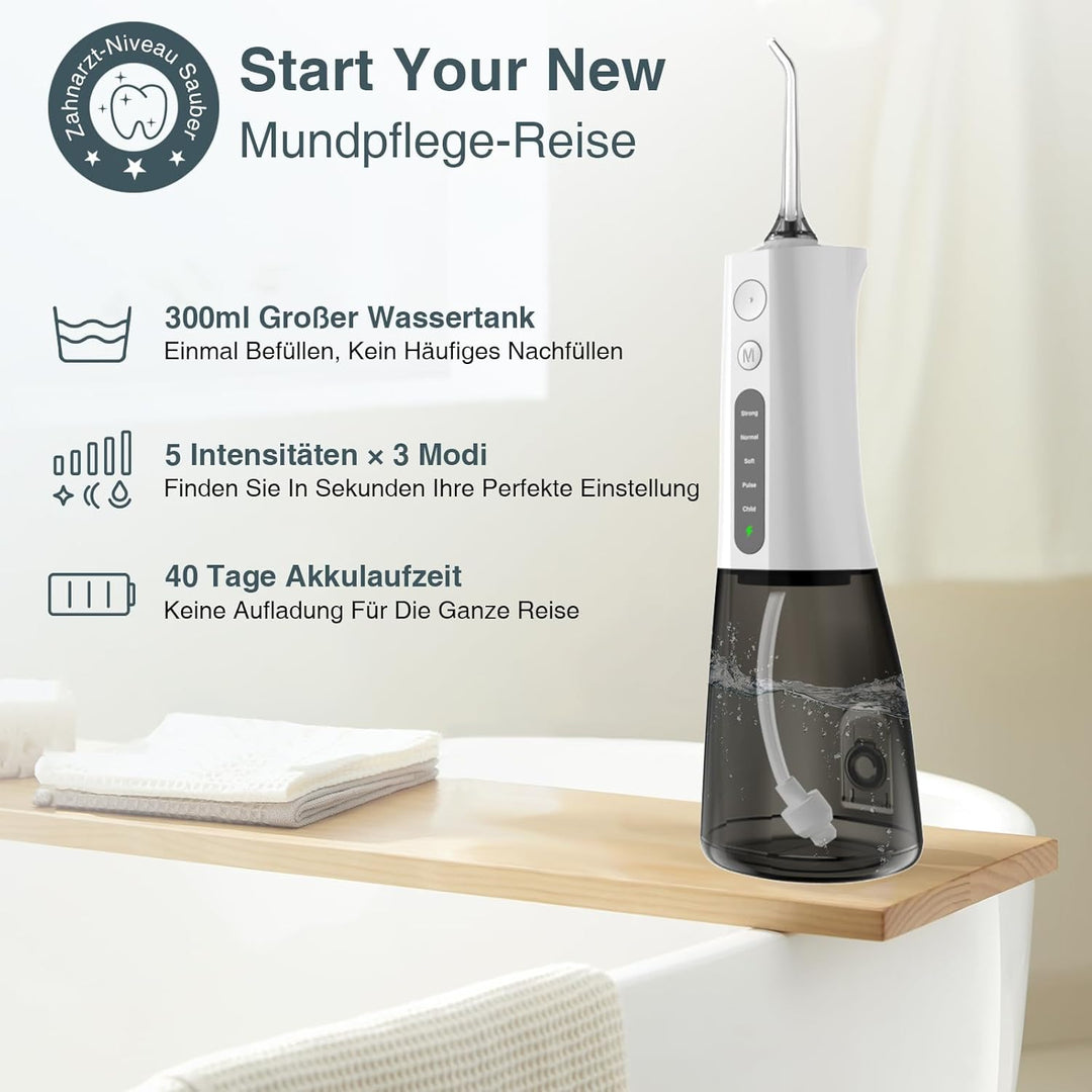 SURFOU Munddusche Kabellos Water Flosser for Teeth, Elektrische Wasserflosser für Zähne Oral Irrigat