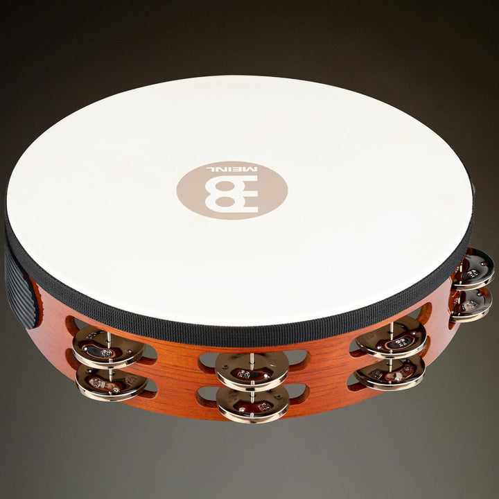 Meinl Percussion TAH2AB Headed Wood Tambourine mit Stahlschellen (2-reihig), 25,40 cm (10 Zoll) Durc