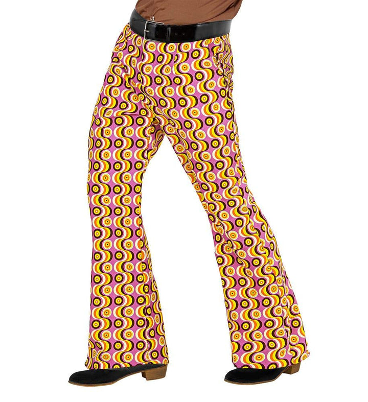 shoperama 70er Jahre Retro Herren Hose mit und ohne Muster Disco Kostüm Siebziger Schlager, Grösse:X