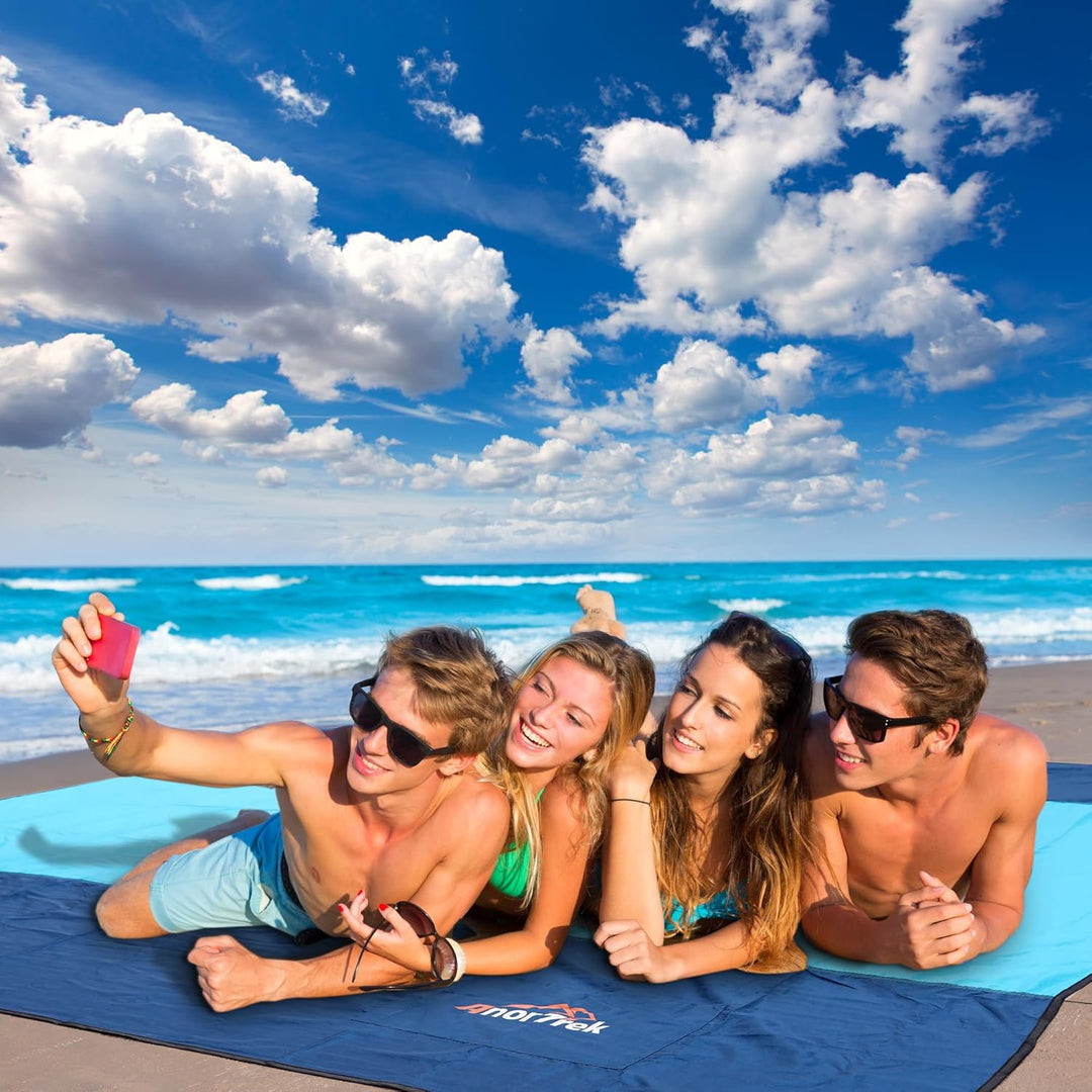 Sandfreie Stranddecke XL 200x200cm - Ultraleicht, Schnelltrocknend & Spritzwassergeschützt, Mehrzwec