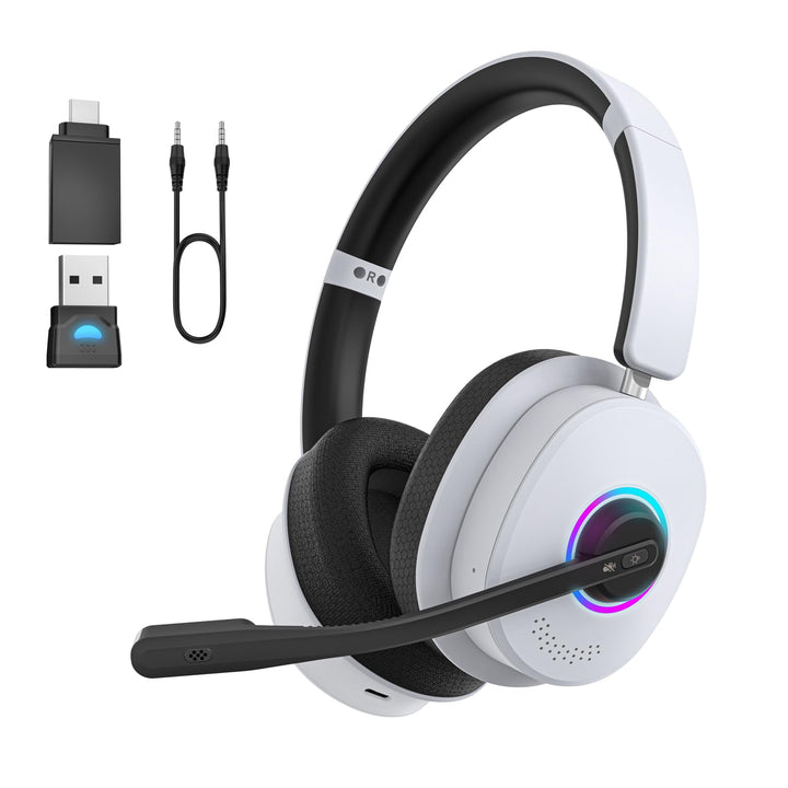 Earbay Gaming Headset Wireless mit Mikrofon für PS5 PS4 PC Switch Handy | 2.4GHz &amp; BT 6.0 Kabellos (