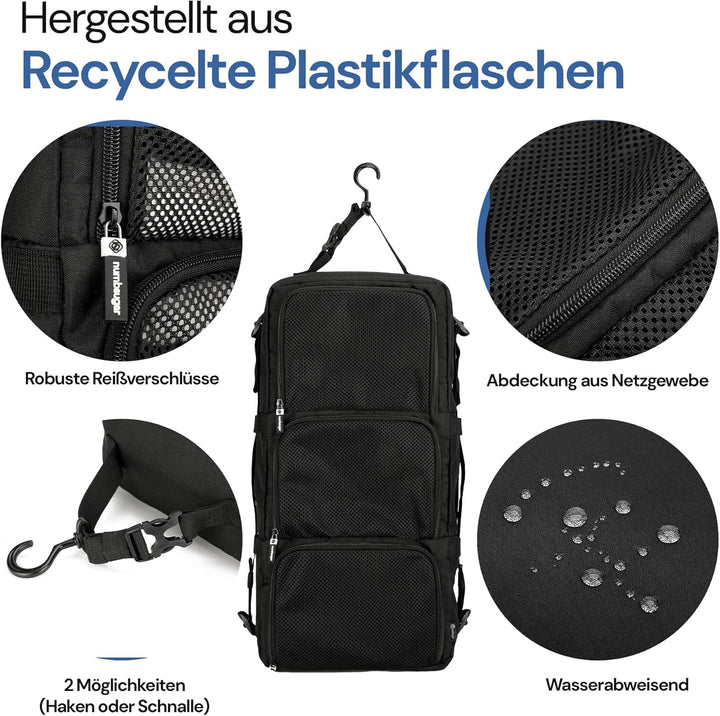 Hängende Packwürfel aus recycelten Plastikflaschen | Travel Organizer für Rucksack | Hanging Packing