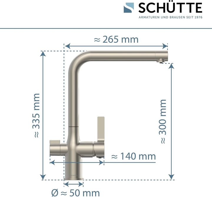 SCHÜTTE 99805 AQUASTAR PRO Trinkwasser-Spültischarmatur mit Filtersystem, 3 Wege Küchenarmatur, Küch
