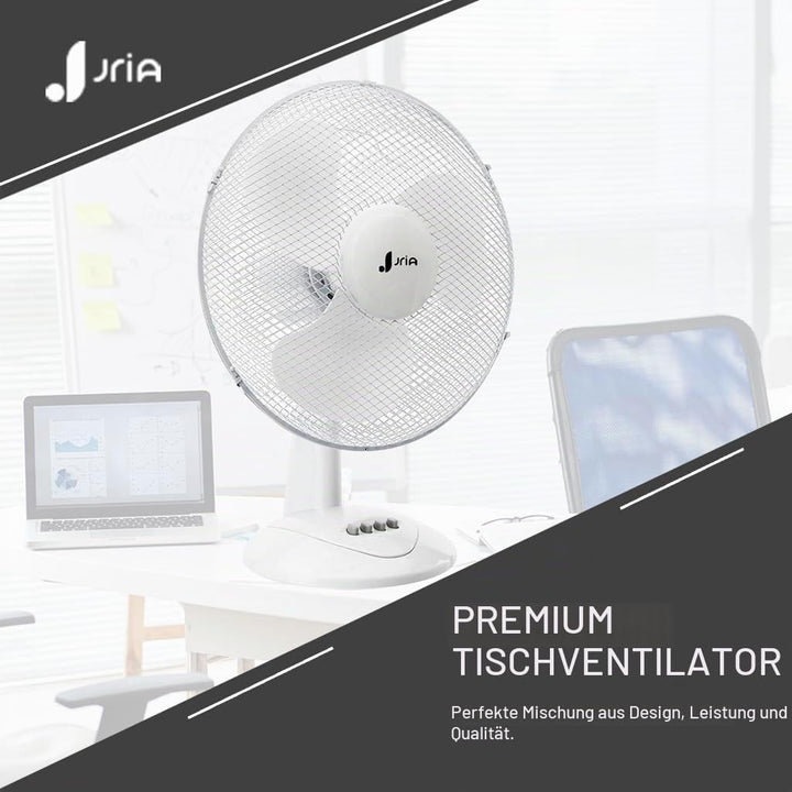 Tragbarer Tischventilator, 12 Zoll, leicht, 40 Watt, 3 Geschwindigkeiten, Weitwinkel-Oszillation, Lu