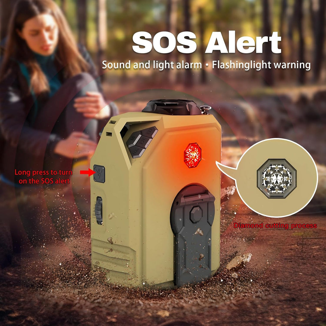 Tragbares Kurbelradio mit Bluetooth/USB Flash Drive/TF Anschlus, 2000mAh Akku AM/FM/SW Notfallradio