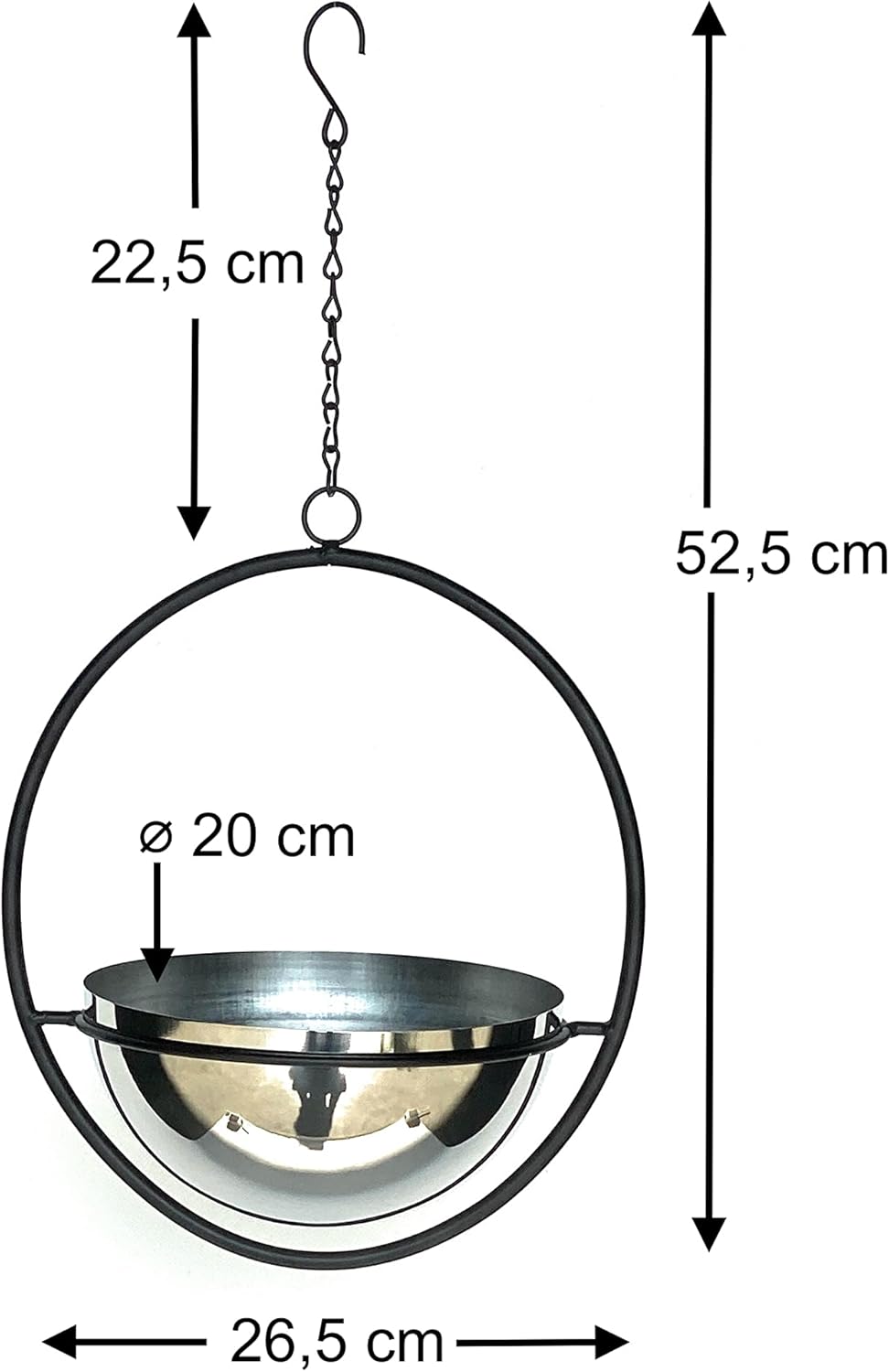 DanDiBo 2er Set Blumenampel Innen Metall Wand Hängepflanzen 53 cm 96087 M mit Topf Silber Pflanzenhä