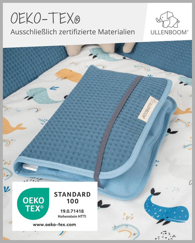 ULLENBOOM Windeltasche für unterwegs, Blau, Made in EU - Wickeltasche für bis zu 3 Windeln, Feuchttü