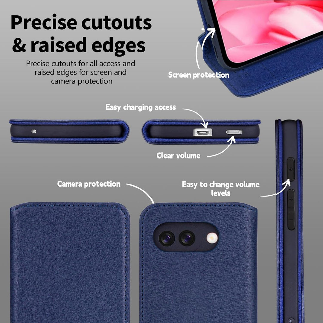 32nd Klassische Serie 2.0 - Lederhülle Case Cover für Google Pixel 9a, Echtleder Hülle Mit RFID-Bloc