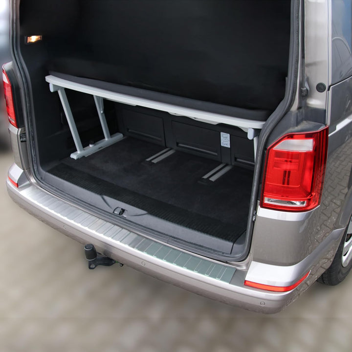 RECAMBO Ladekantenschutz Edelstahl kompatibel für VW T6 | BJ ab 2015 - matt gebürstet mit Textur - S