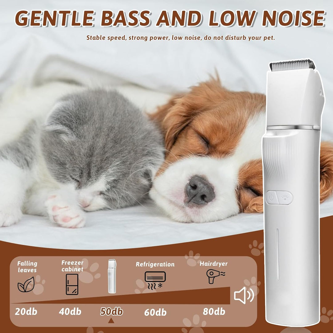 Paw Trim Pro,5-in-1 Pfotentrimmer für Hunde,Leise Hundeschermaschine mit LED-Licht und Laser,Hunde H