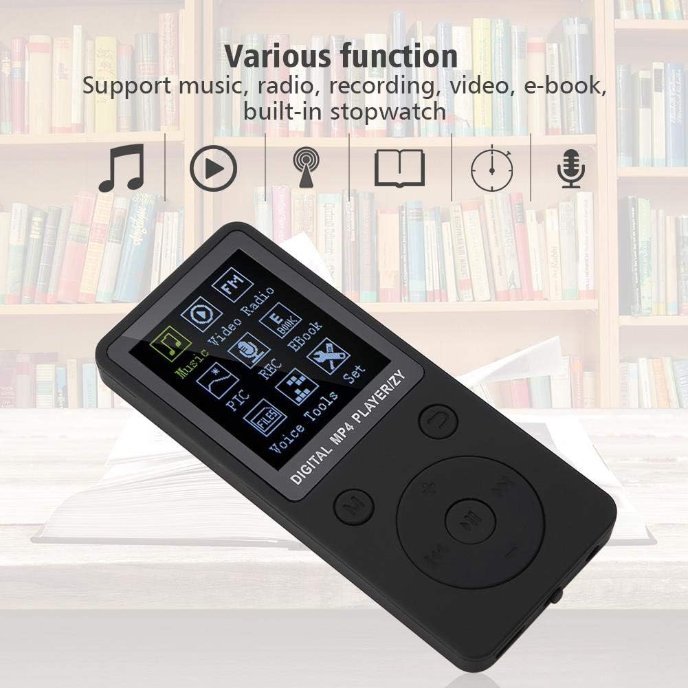 Diyeeni MP4-Player mit Kopfhörer, wiederaufladbarer MP3-Player mit UKW-Radio, Sprachaufzeichnung, Vi