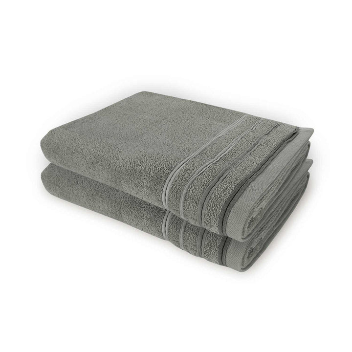 WohnDirect Duschtuch Set 2 teilig - 2 Badetücher (70x140) - Frottee 100% Baumwolle - Grau 2 Badetüch