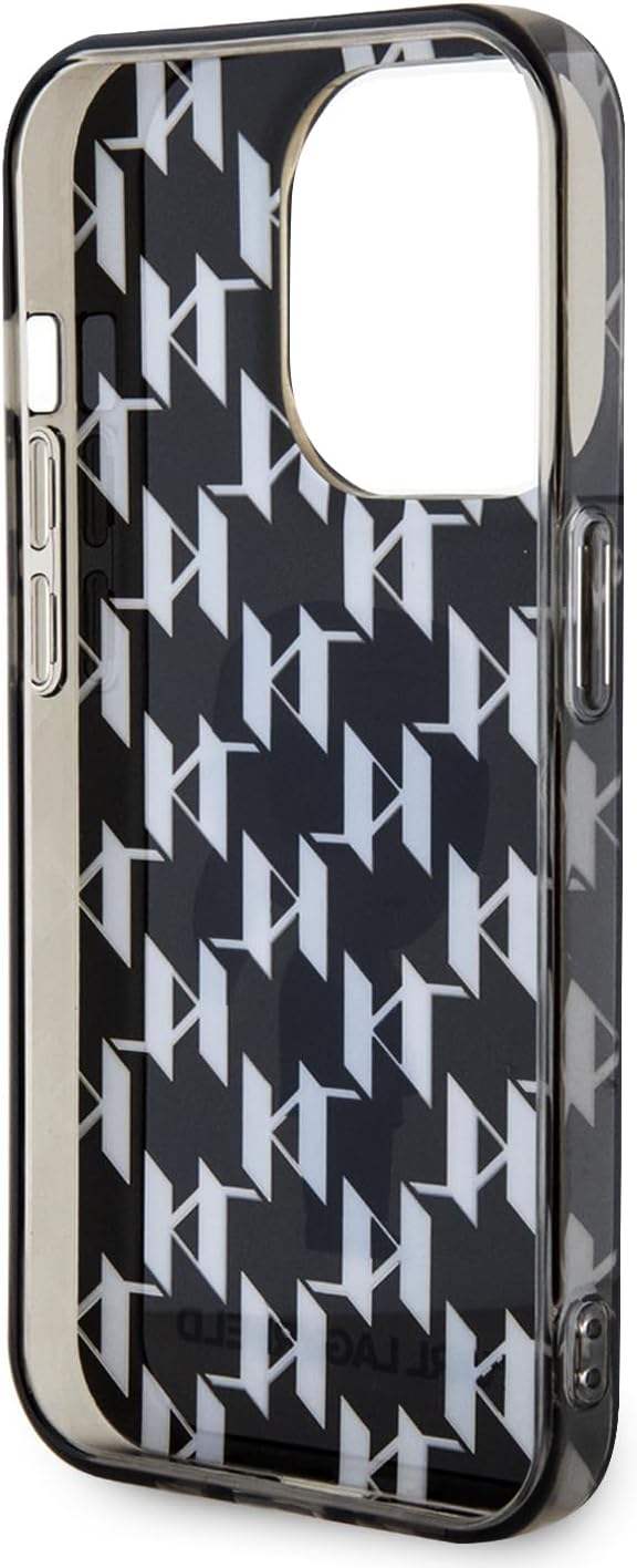 CG MOBILE Karl Lagerfeld IKonIK Monogramm Hard Case Für iPhone 15 Pro Max (Schwarz), Schwarz