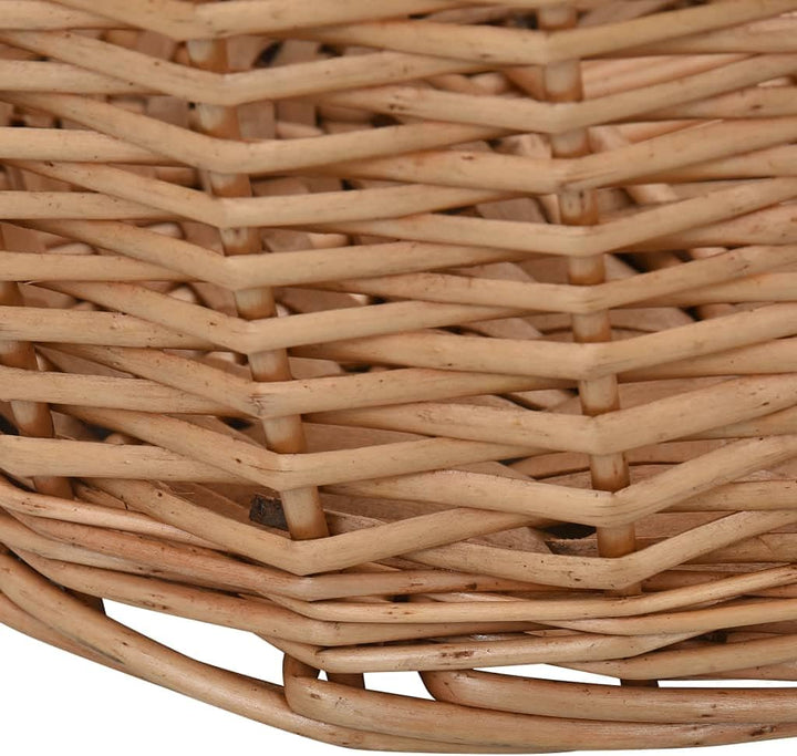 Premium Kaminholzkorb gross XXL Weide oval geflochten | Feuerholzkorb 80 cm mit praktischen Griffen