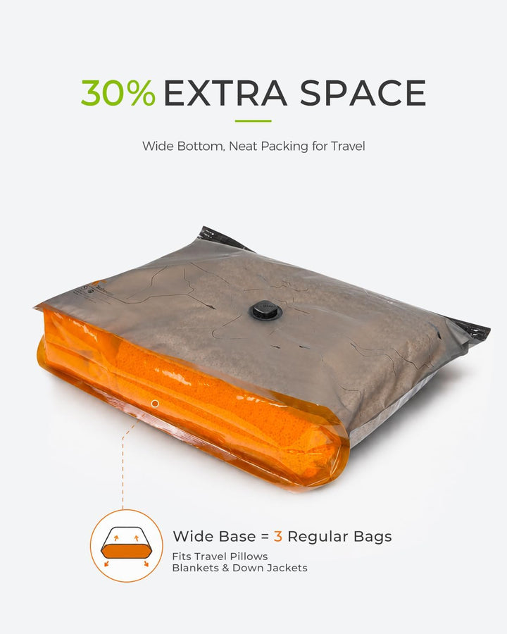 Vacbird 10 Stück Vakuumbeutel für Kleidung mit kabelloser Vakuumpumpe, 4 x 40x54cm, 4 x 47x64cm, 2 x