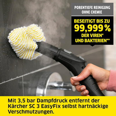 Kärcher Dampfreiniger SC 3 EasyFix, Dampfdruck: max. 3,5 bar, Aufheizzeit: 30 s, Leistung: 1.900 W,