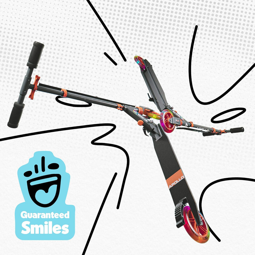 Apollo Skyracer City Roller mit LED Leuchträdern | Roller Kinder 6 Jahre | City Scooter mit Federung