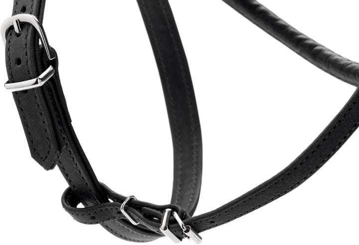 Hunter Hundegeschirr Round &amp; Soft Canadian UP, Farbe: schwarz, weiches, geschmeidiges Leder, rundgen