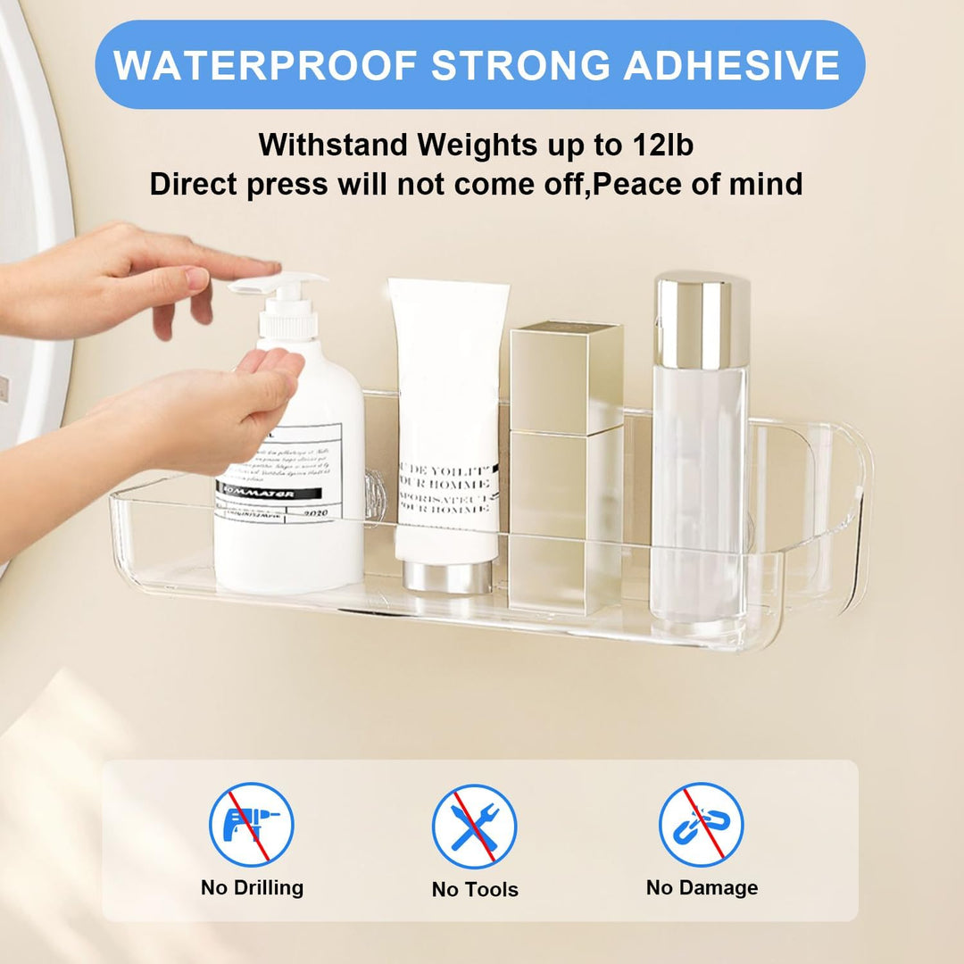 Diesisa 2 Stück Duschablage Ohne Bohren, Duschregal Wandmontage, Shampoo Halterung für Dusche, Dusch