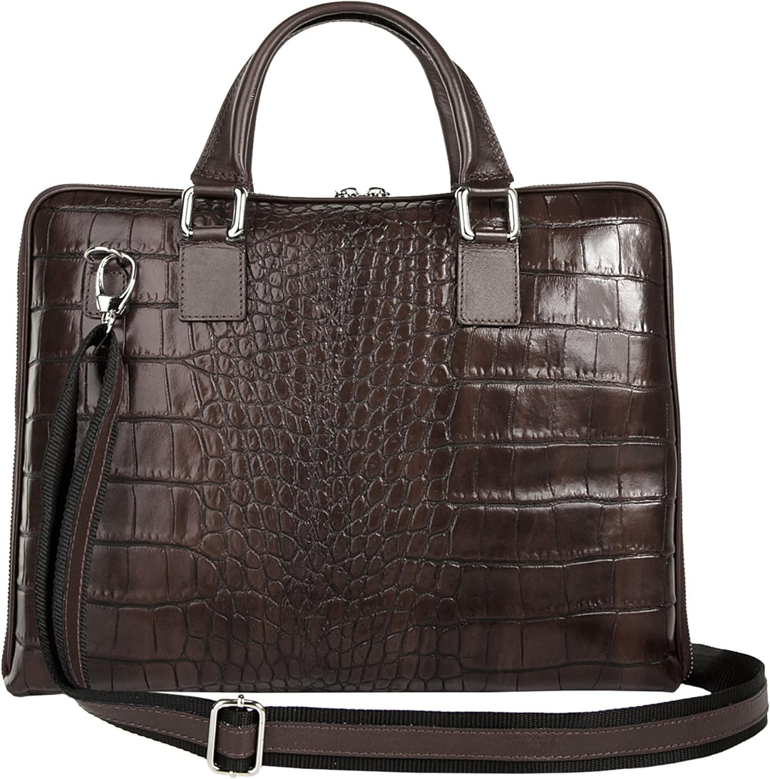 BAGAN Aktentasche echt Leder dunkelbraun Damen - 017742