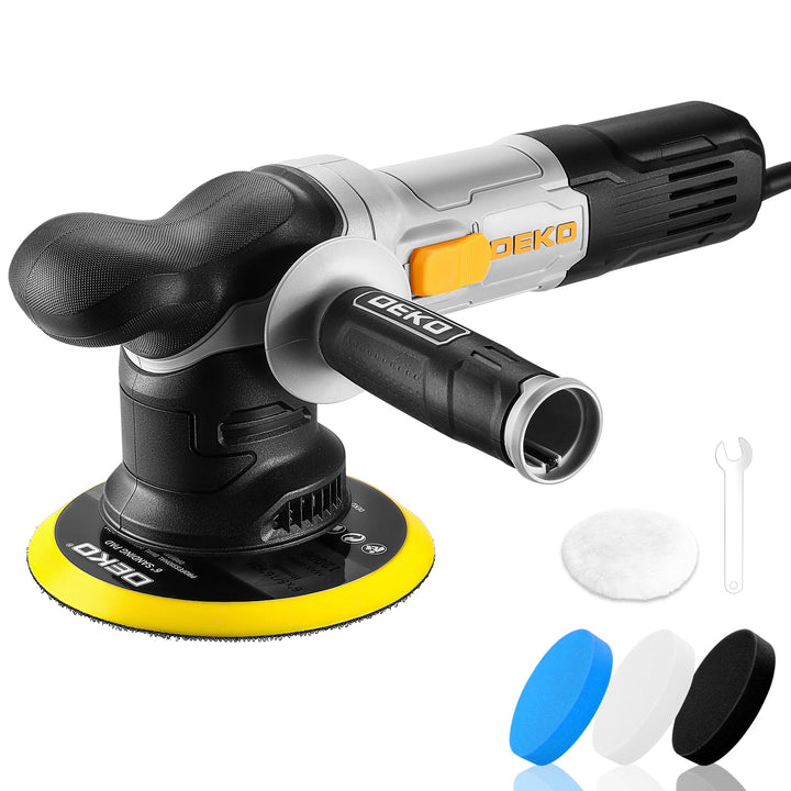 Exzenter Poliermaschine Auto 800W: DEKOPRO Doppelte Aktion poliermaschine Set mit 150MM Pad, 6-stufi