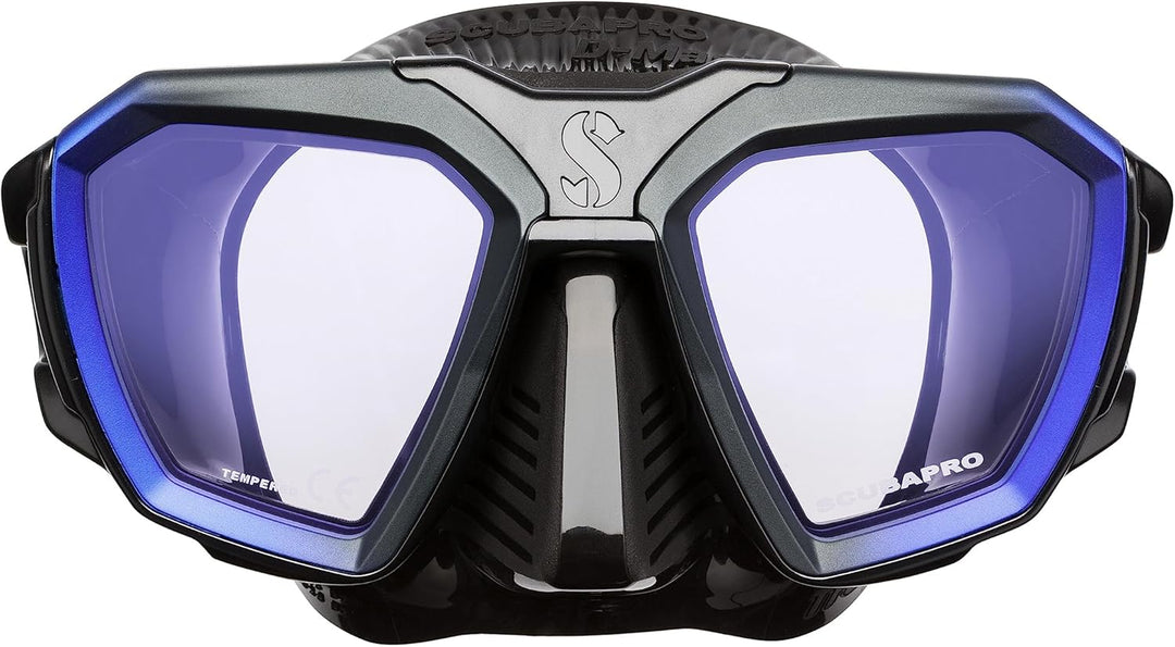 Scubapro D-Mask Tauchmaske - inkl. Montageadapter für den HUD Tauchcomputer Blau Schwarz Small/Narro