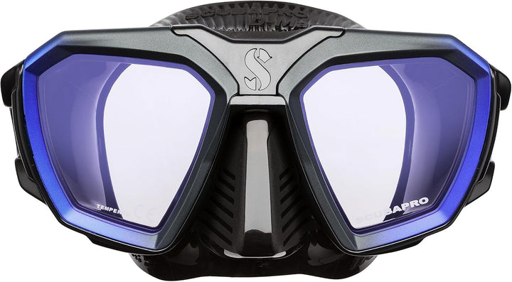 Scubapro D-Mask Tauchmaske - inkl. Montageadapter für den HUD Tauchcomputer Blau Schwarz Small/Narro