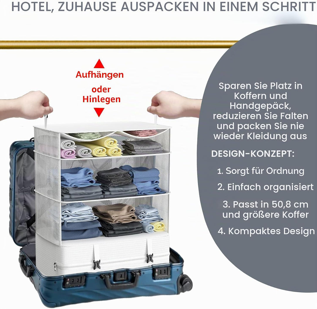 Koffer Organizer Hängende Verpackung Würfel Tragbare Schrank Regale Kompressive Reisegepäck Essentia