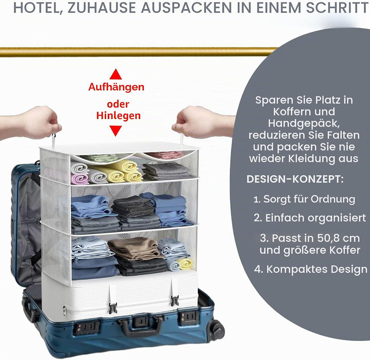 Koffer Organizer Hängende Verpackung Würfel Tragbare Schrank Regale Kompressive Reisegepäck Essentia