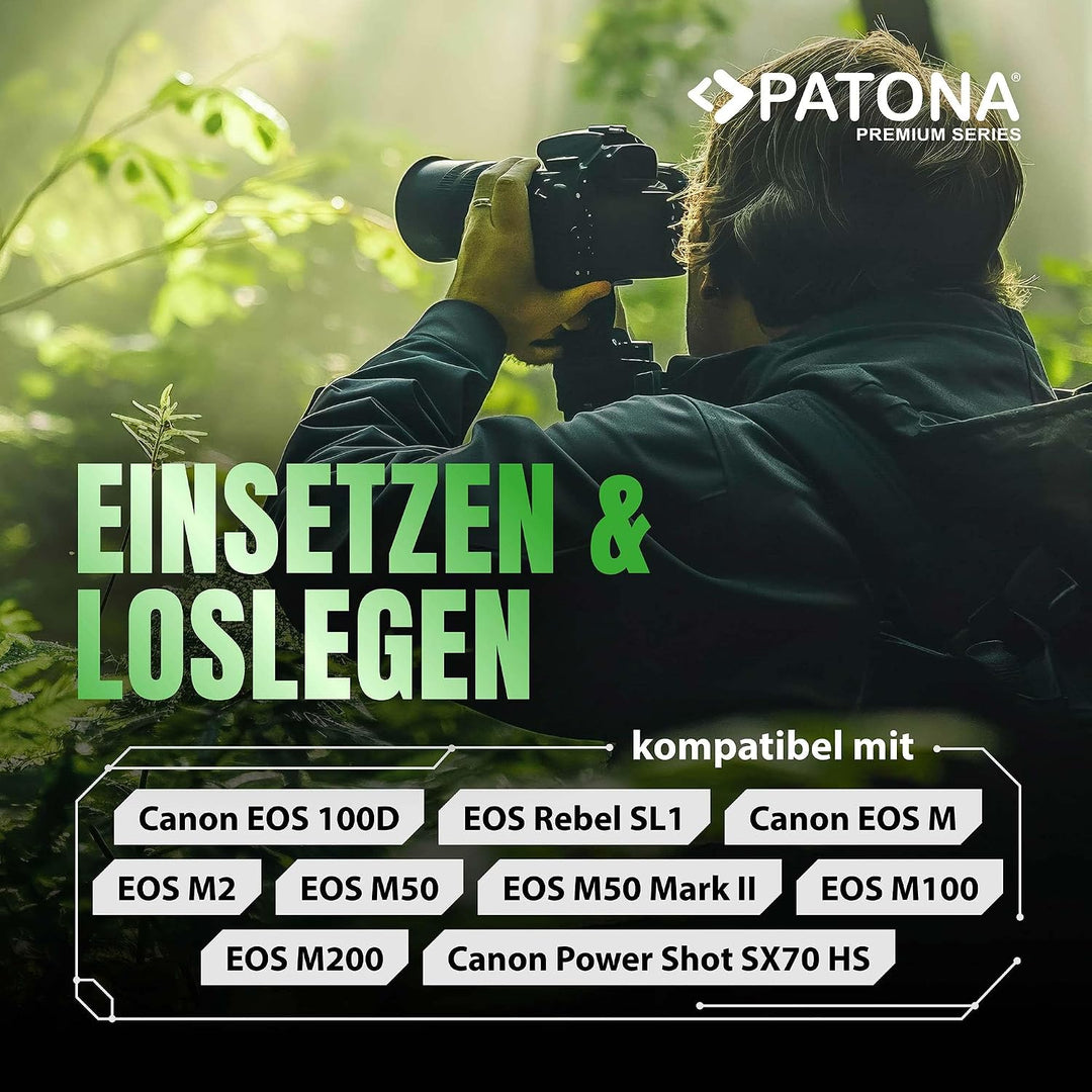 PATONA 2X Premium Akku Ersatz für Canon LP-E12 LPE12 Battery Pack 850mAh | Ersatzakku für EOS 100D R