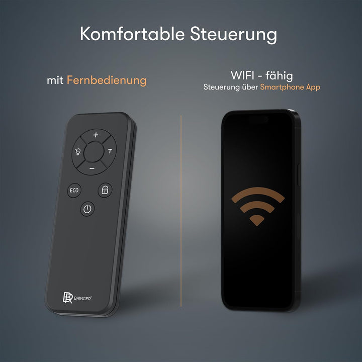 BR Bringer Metall Infrarotheizung 450 Watt mit Smart Thermostat und Fernbedienung, WIFI und App - al