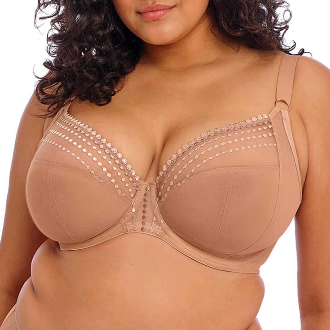 ELOMI Damen Matilda Ungefütterter Tauch Bügel Plunge-BH, Blickdicht 100G Beige, 100G Beige