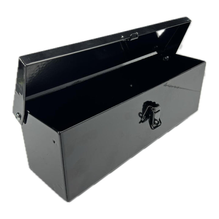Werkzeugkasten aus gebogenem Blech, geschweisst, robust, vorlackiert, schwarz, 310 x 90 x 100 mm für