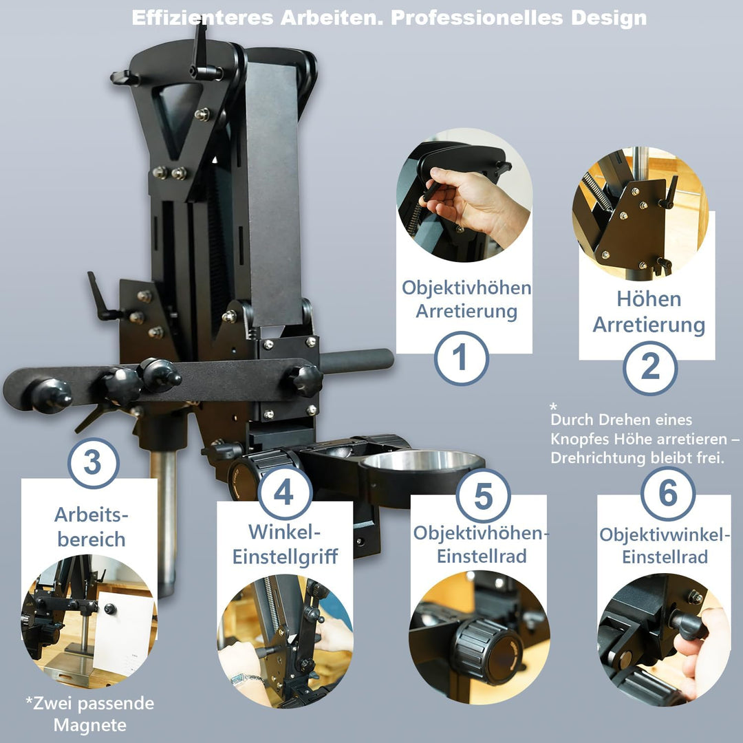 Professionelles Schmuckmikroskop 7X–45X mit verbessertem Schwenkarm – Binokulares Stereo-Mikroskop m