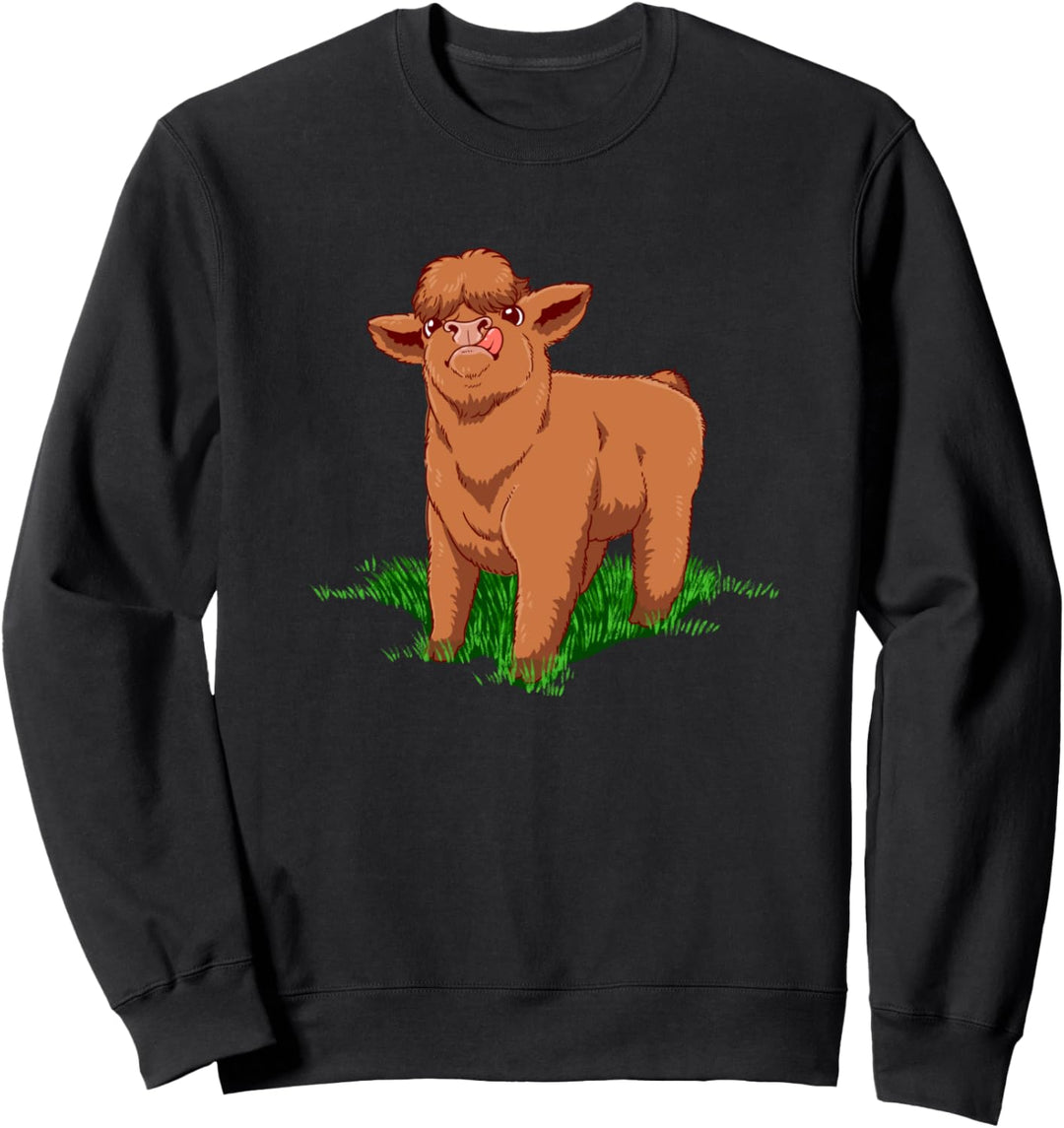 Niedliche schottische Hochlandkuh des Babys Sweatshirt