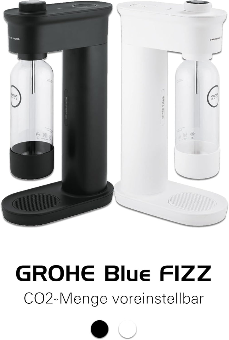 Grohe Blue Fizz - Wassersprudler inkl. Glaskaraffe (Glaskaraffe: 1l Volumen, 3 einstellbare CO2 Stuf