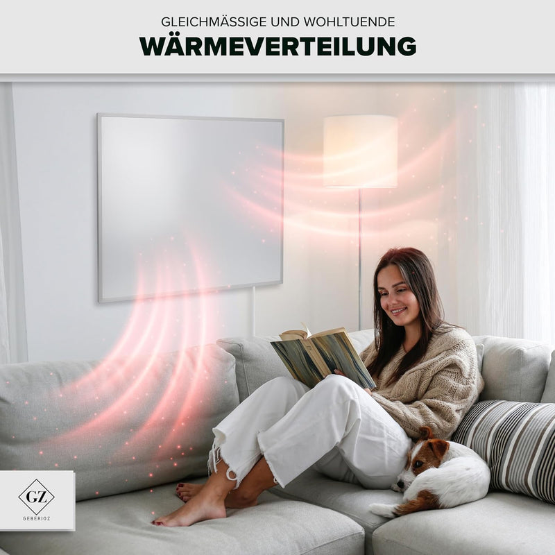 Geberioz Infrarotheizung 300 Watt Infrarot Wandheizung - 5 Jahre Garantie - Überhitzungsschutz - Hei