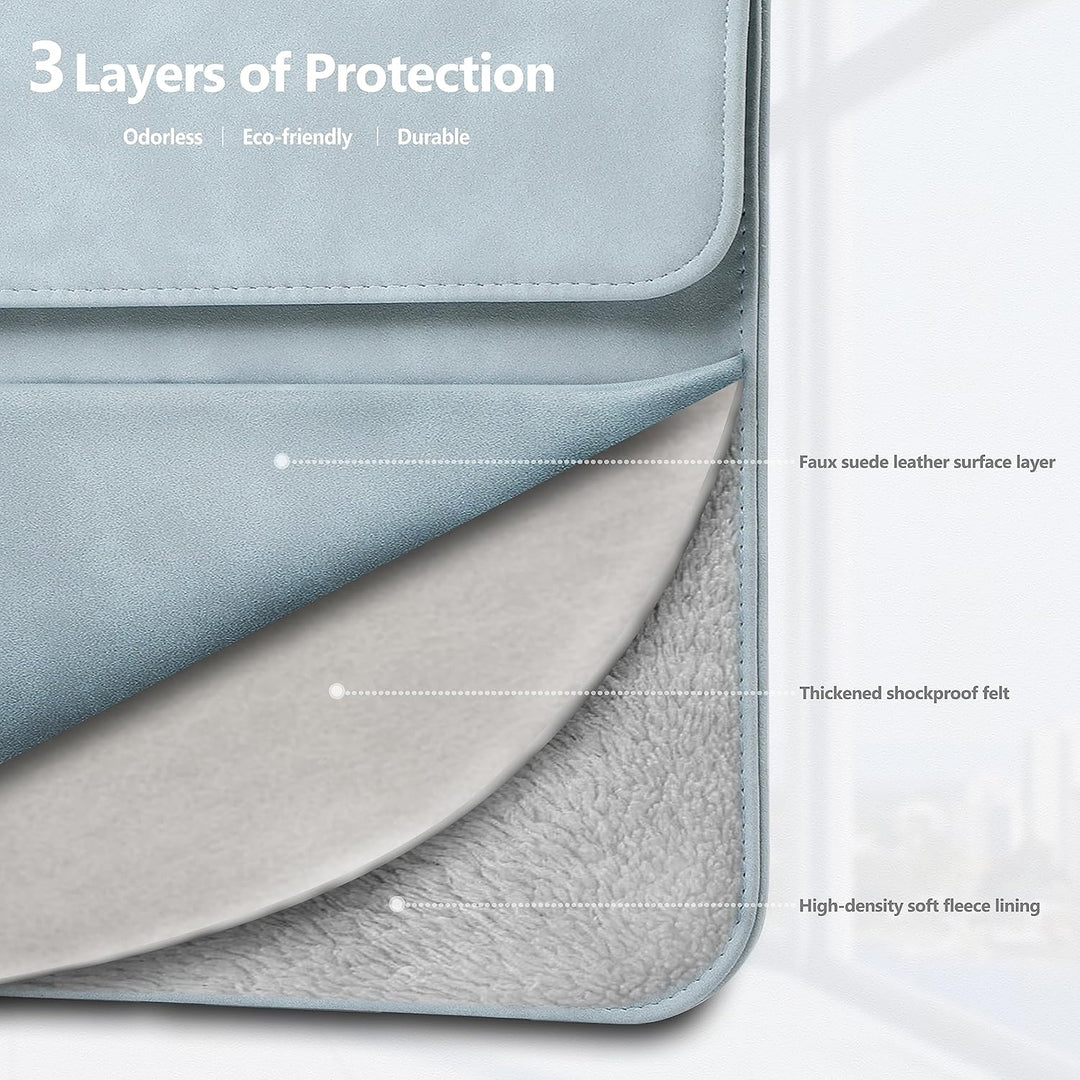 HYZUO 13 Zoll Wildleder Laptop Hülle für MacBook Air 13,6/13 M4 M3 M2 M1 2025-2018, MacBook Pro 13 M