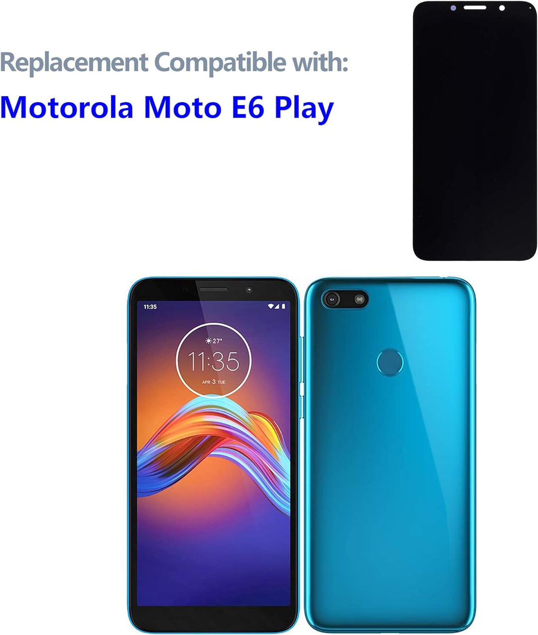 swark LCD Display Kompatibel mit Moto E6 Play XT2029, XT2029-1 (Schwarz Ohne Rahmen) Touchscreen + T